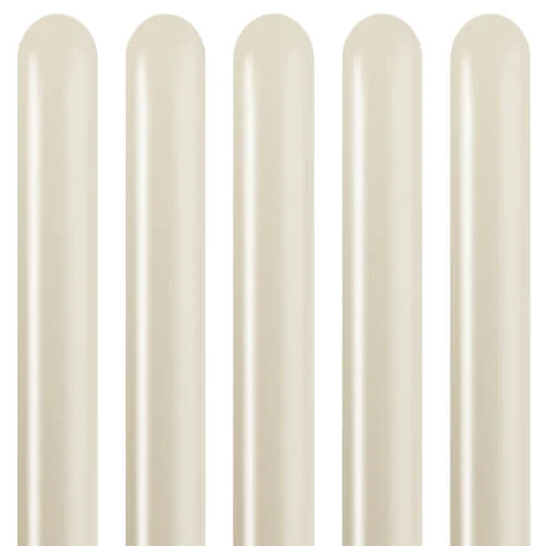 260K Nozzle Up Kalisan Twisting Latex Balloons Mirror White Gold (50 Per Bag) - Image 4