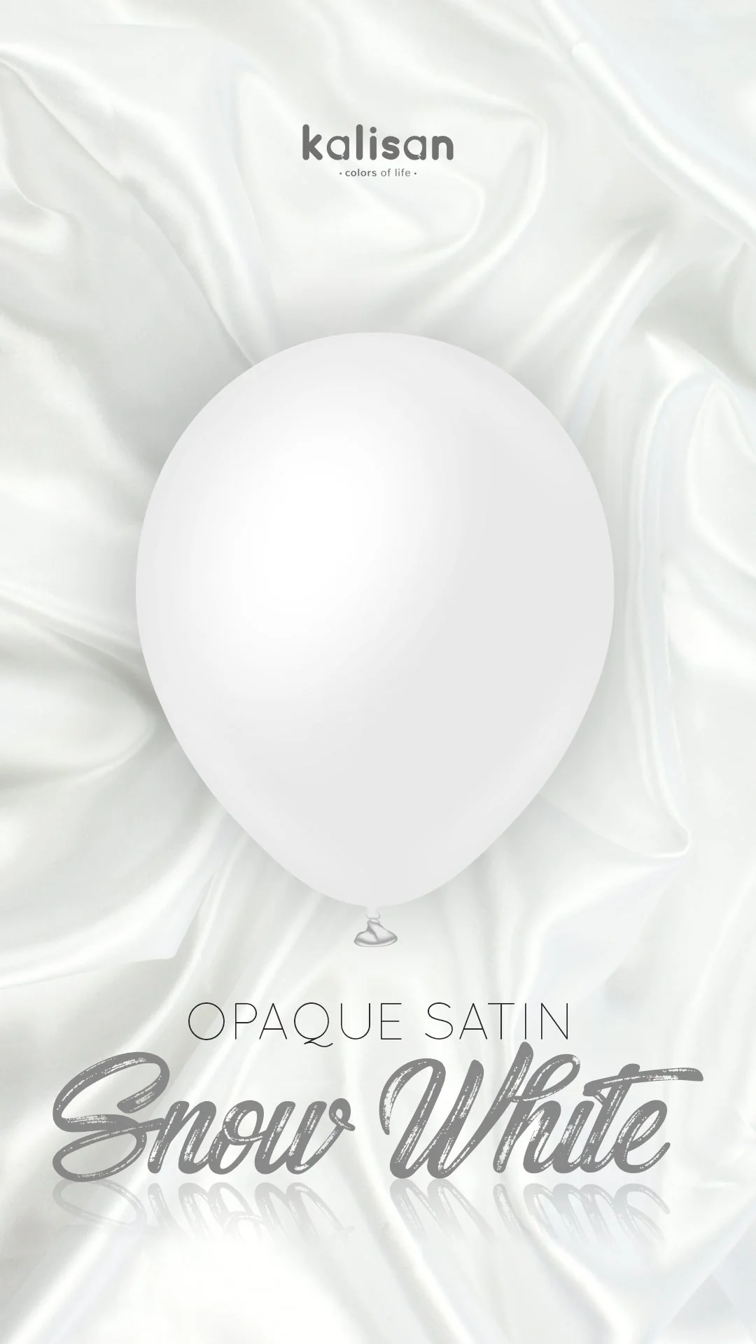 260K Nozzle Up Kalisan Twisting Latex Balloons Opaque Satin Snow White (50 Per Bag) - Image 4