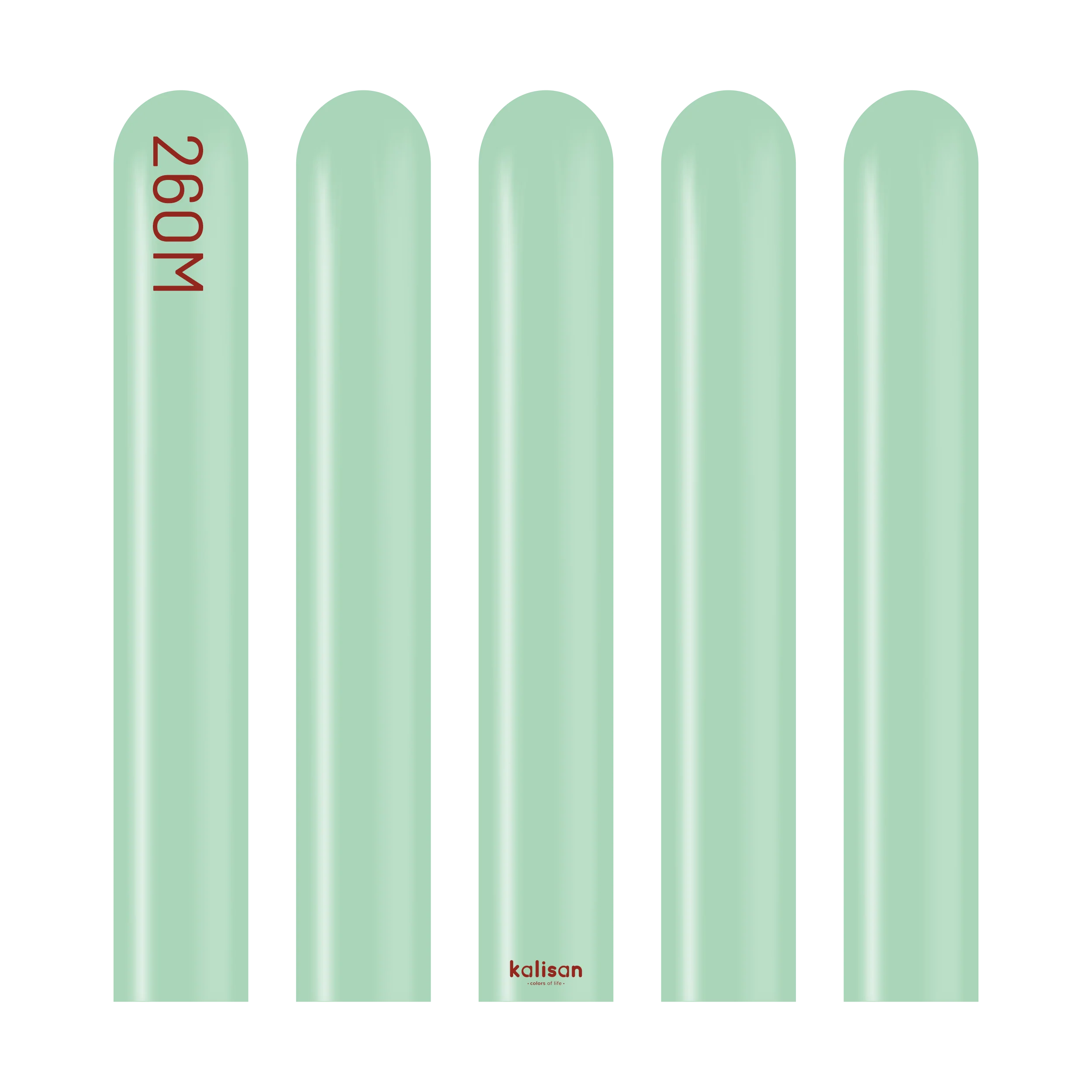 260K Nozzle Up Kalisan Twisting Latex Balloons Pastel Matte Macaron Green (50 Per Bag) - Image 3