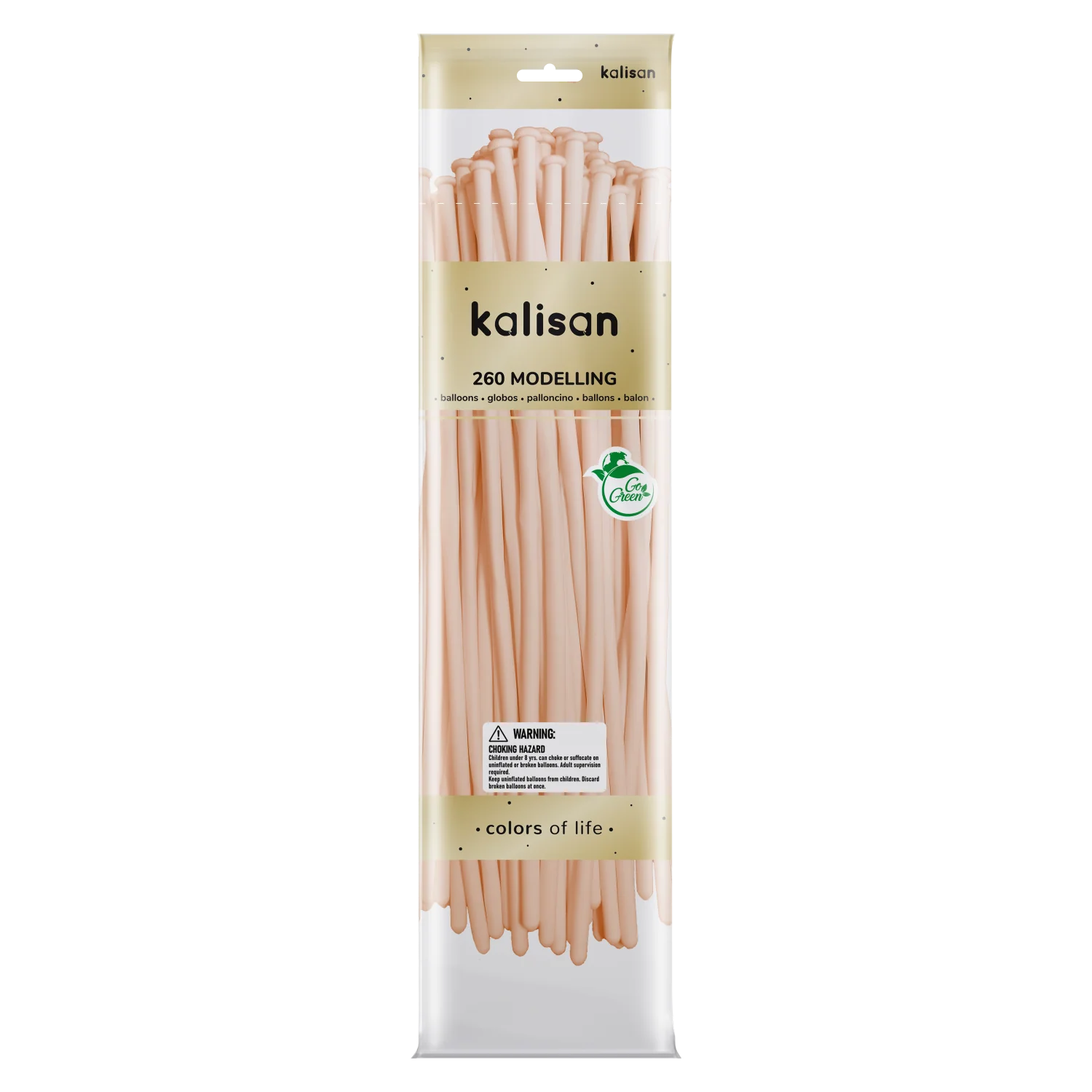 260K Nozzle Up Kalisan Twisting Latex Balloons Pastel Matte Macaron Salmon (50 Per Bag)
