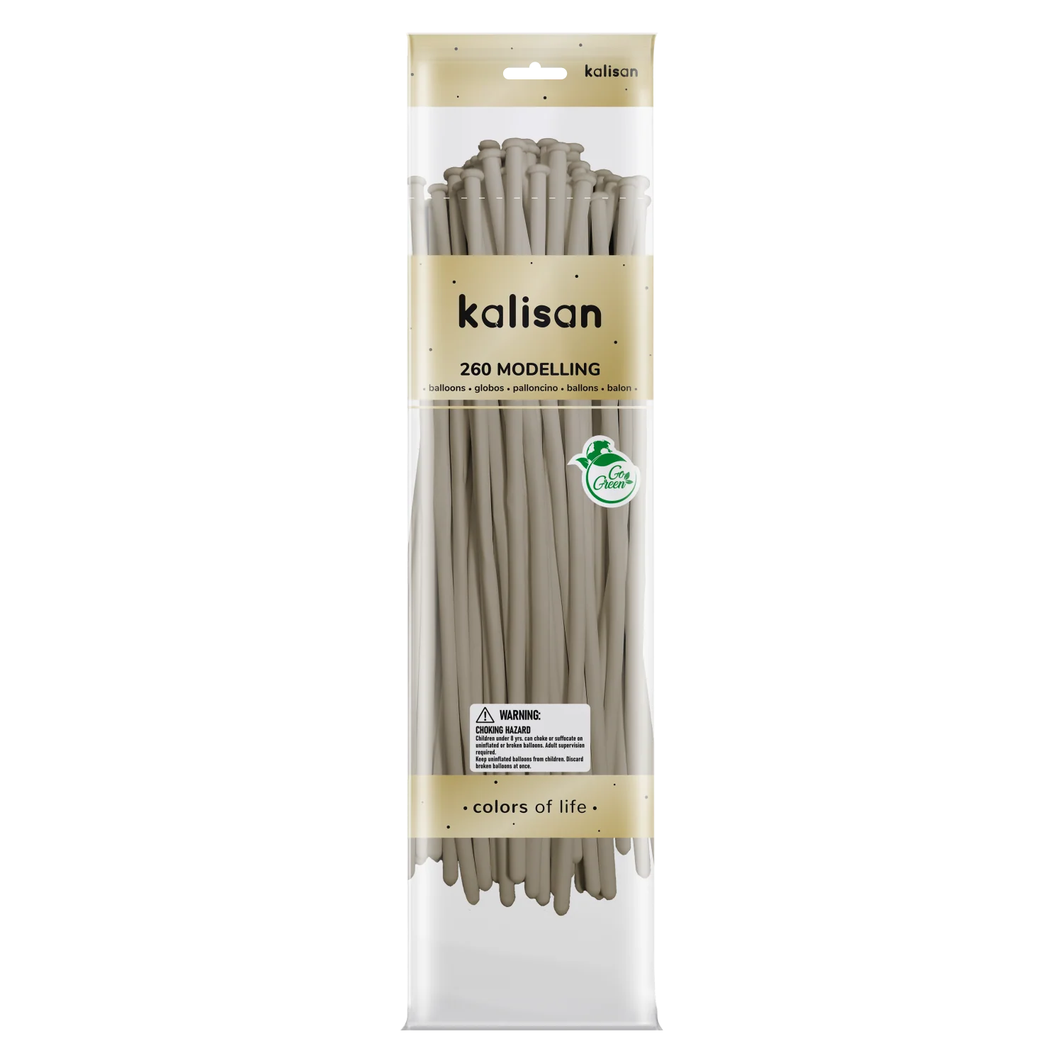 260K Nozzle Up Kalisan Twisting Latex Balloons Retro White Sand (50 Per Bag)