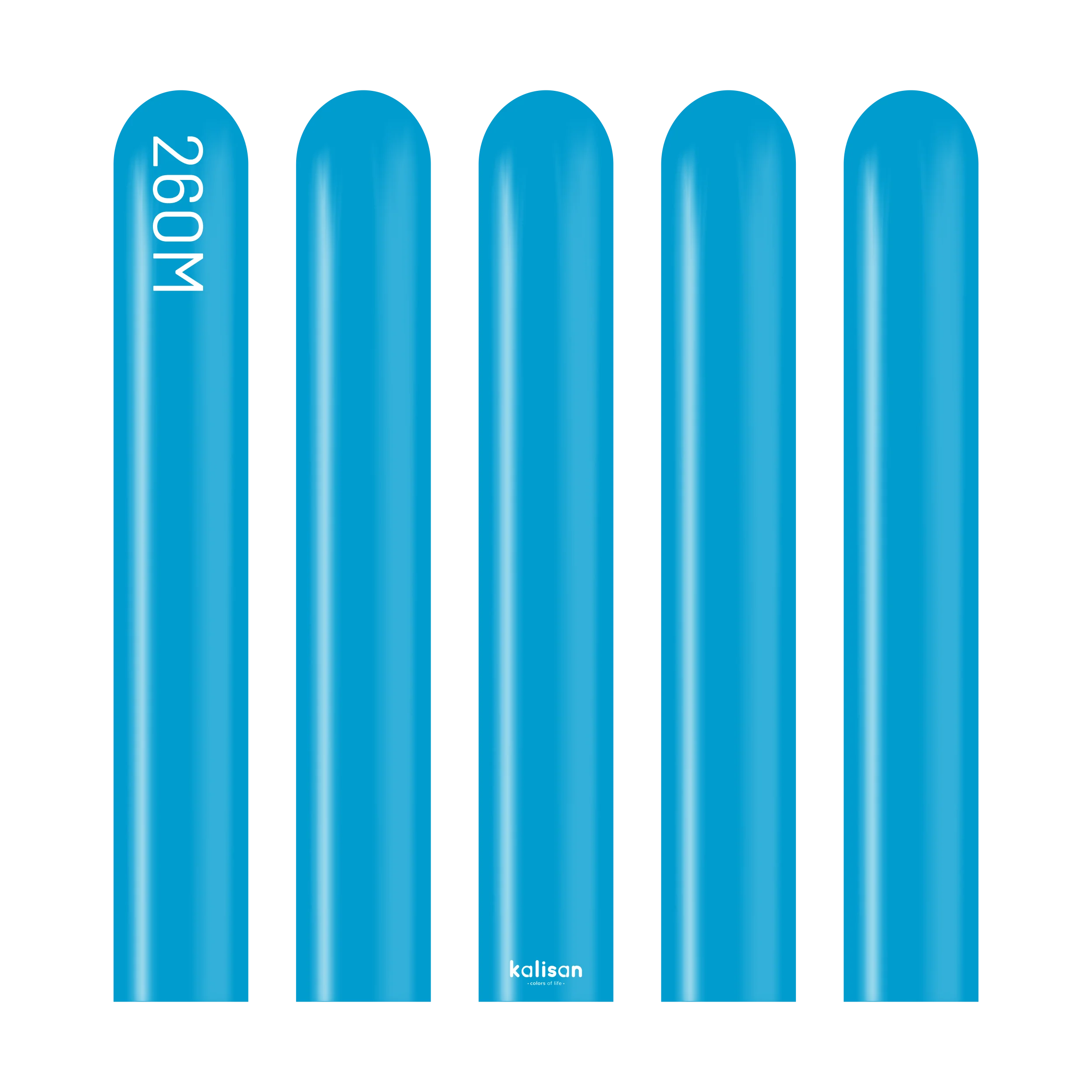 260K Nozzle Up Kalisan Twisting Latex Balloons Standard Caribbean Blue (50 Per Bag) - Image 3