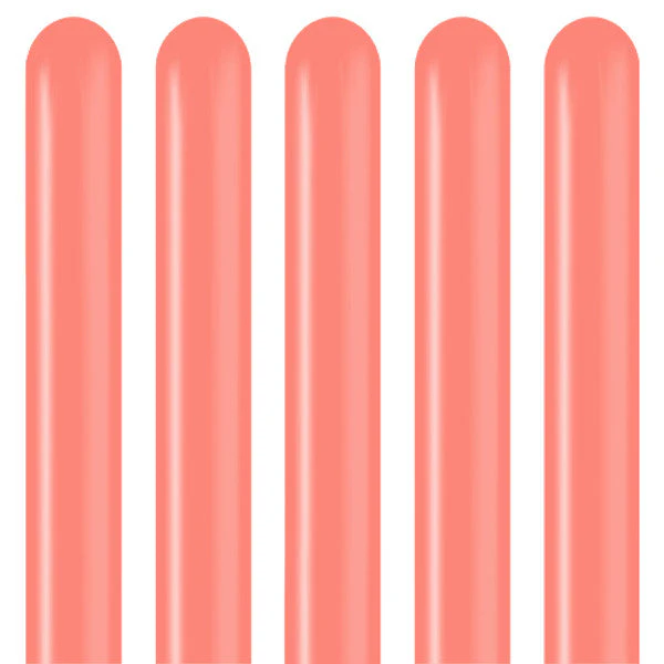 260K Nozzle Up Kalisan Twisting Latex Balloons Standard Coral (50 Per Bag) - Image 4