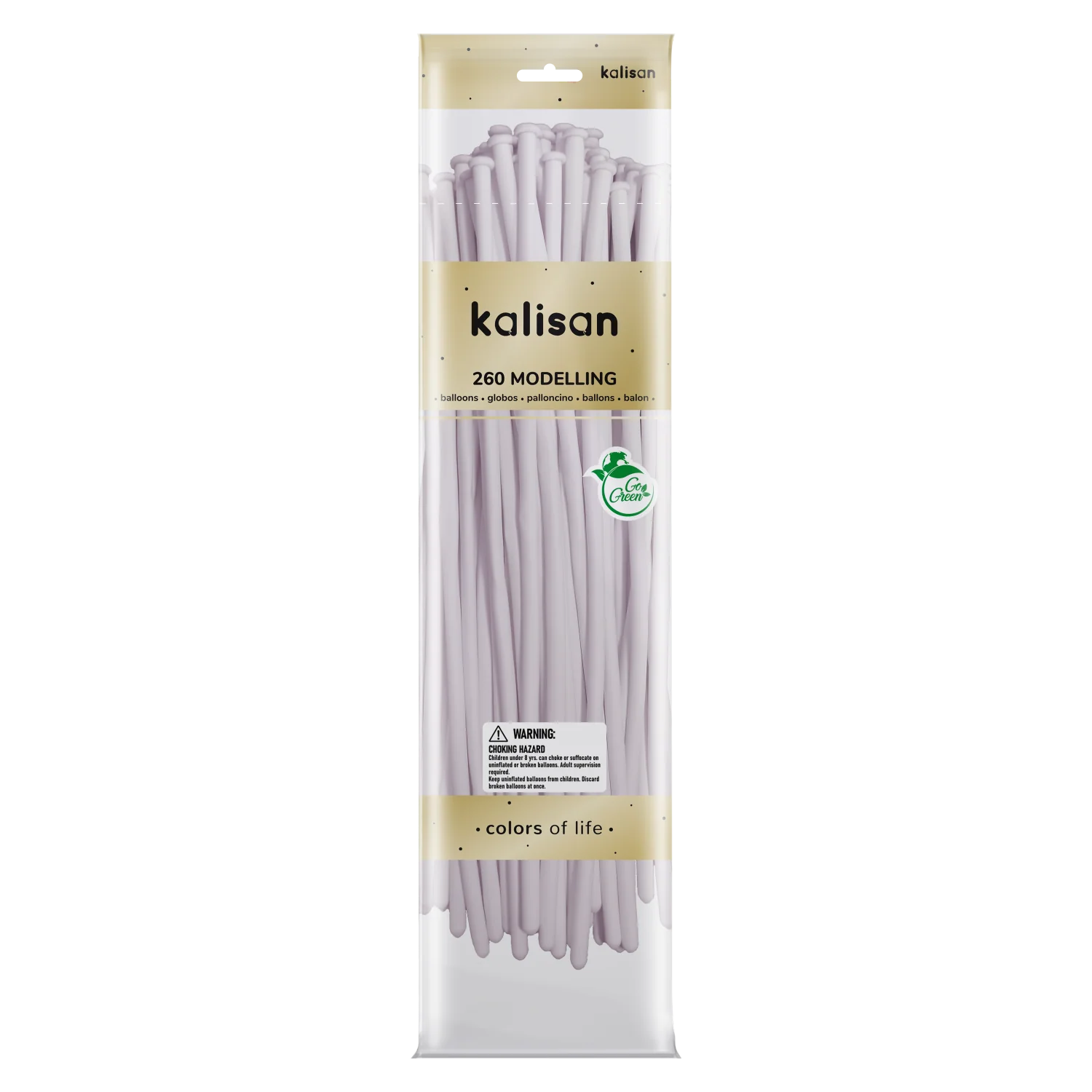 260K Nozzle Up Kalisan Twisting Latex Balloons Standard Macaron Pale Lilac (50 Per Bag)