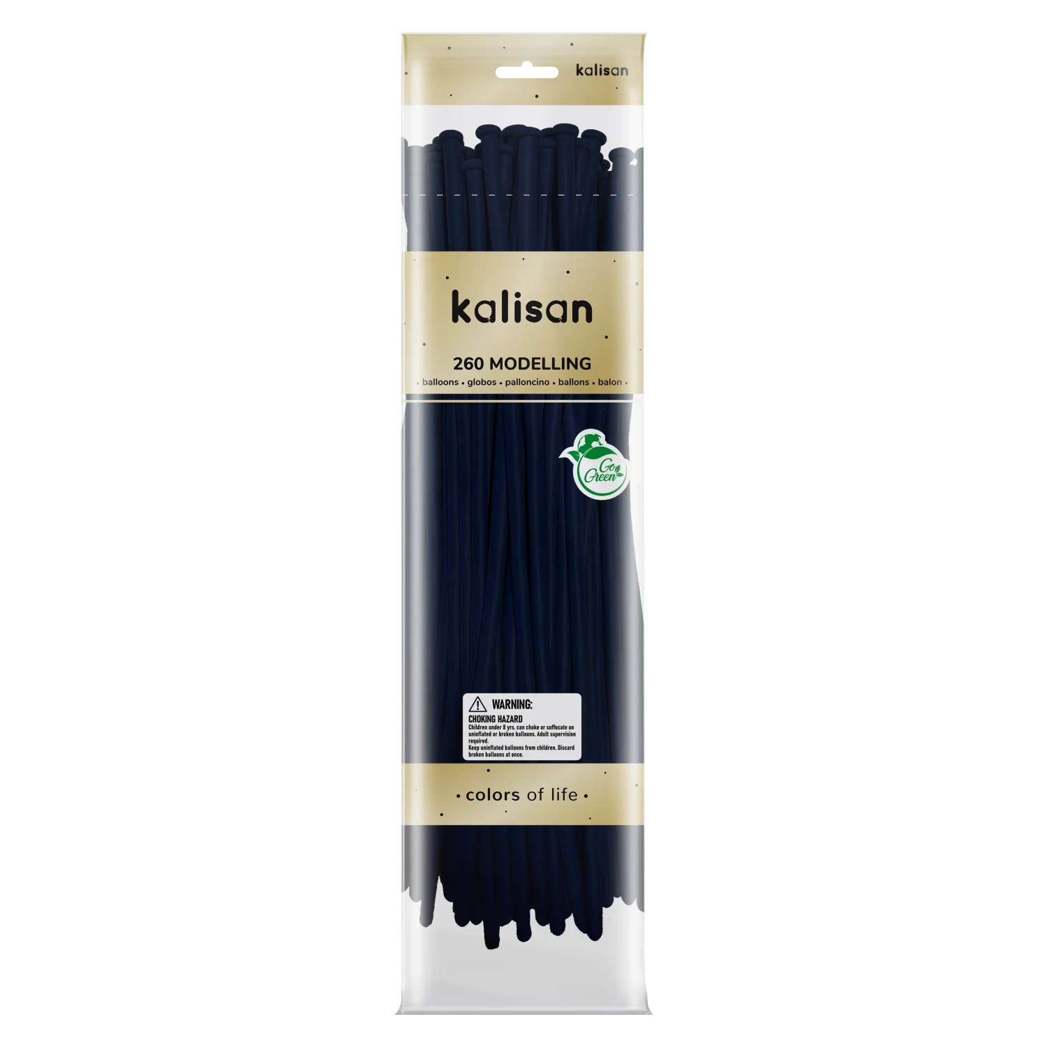 260K Nozzle Up Kalisan Twisting Latex Balloons Standard Navy (50 Per Bag)