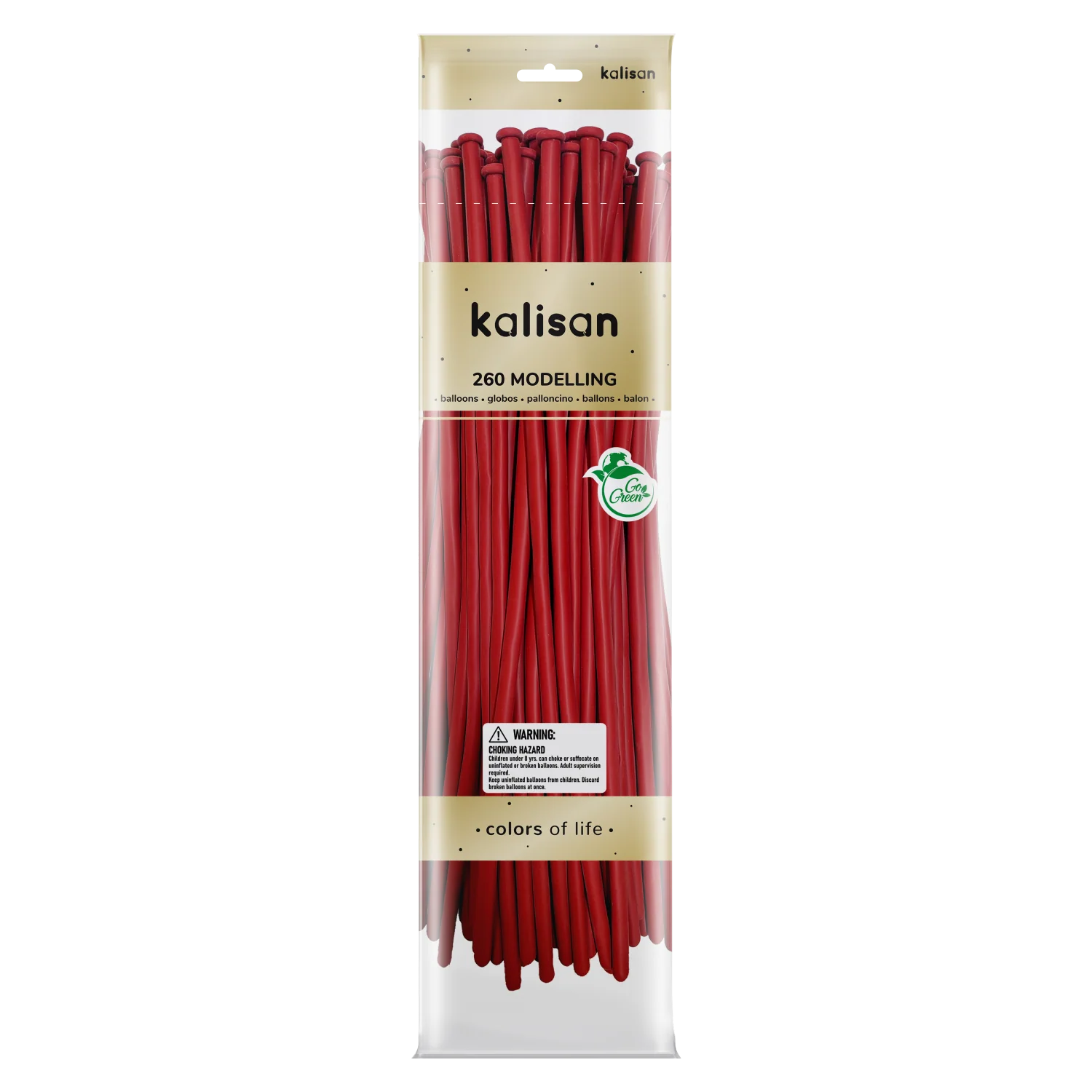 260K Nozzle Up Kalisan Twisting Latex Balloons Standard Red (50 Per Bag)