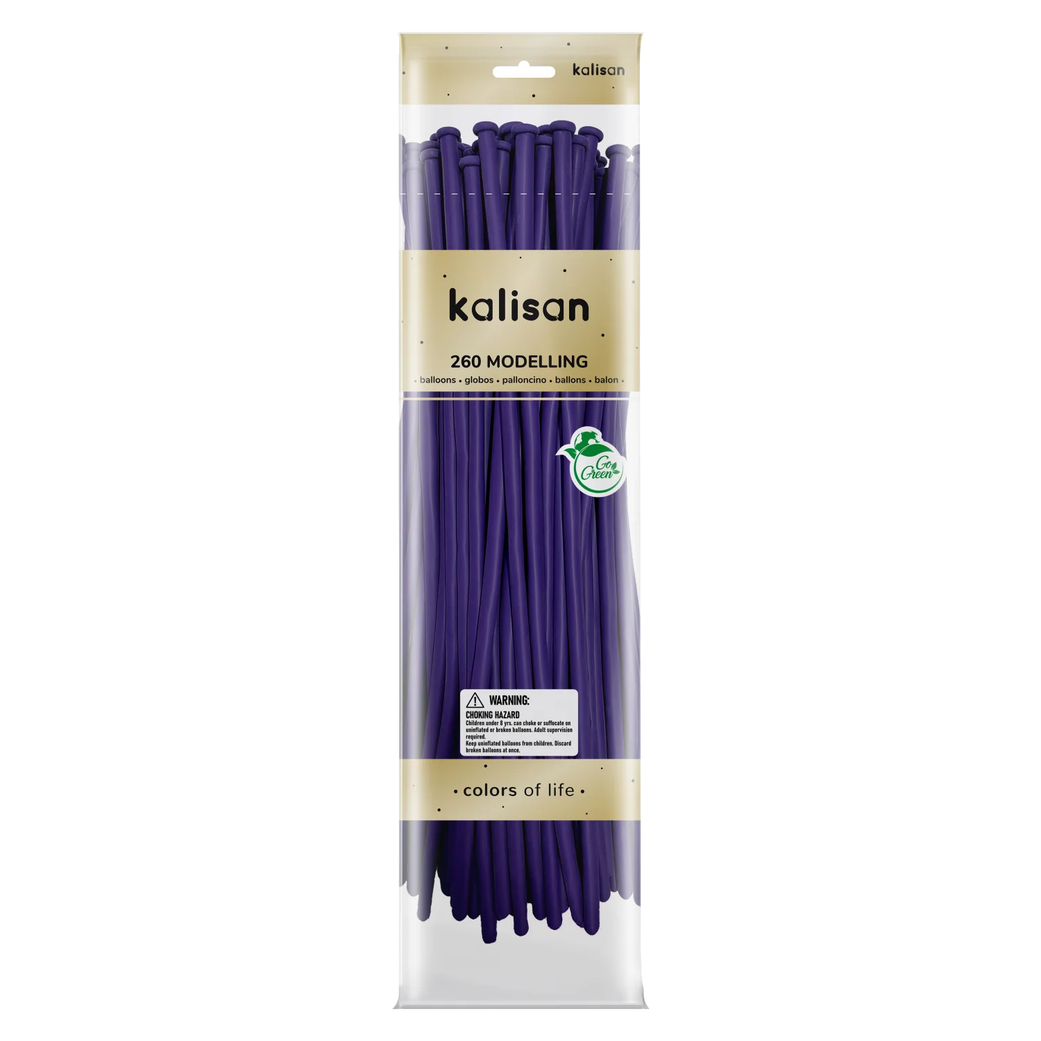 260K Nozzle Up Kalisan Twisting Latex Balloons Standard Violet (50 Per Bag)