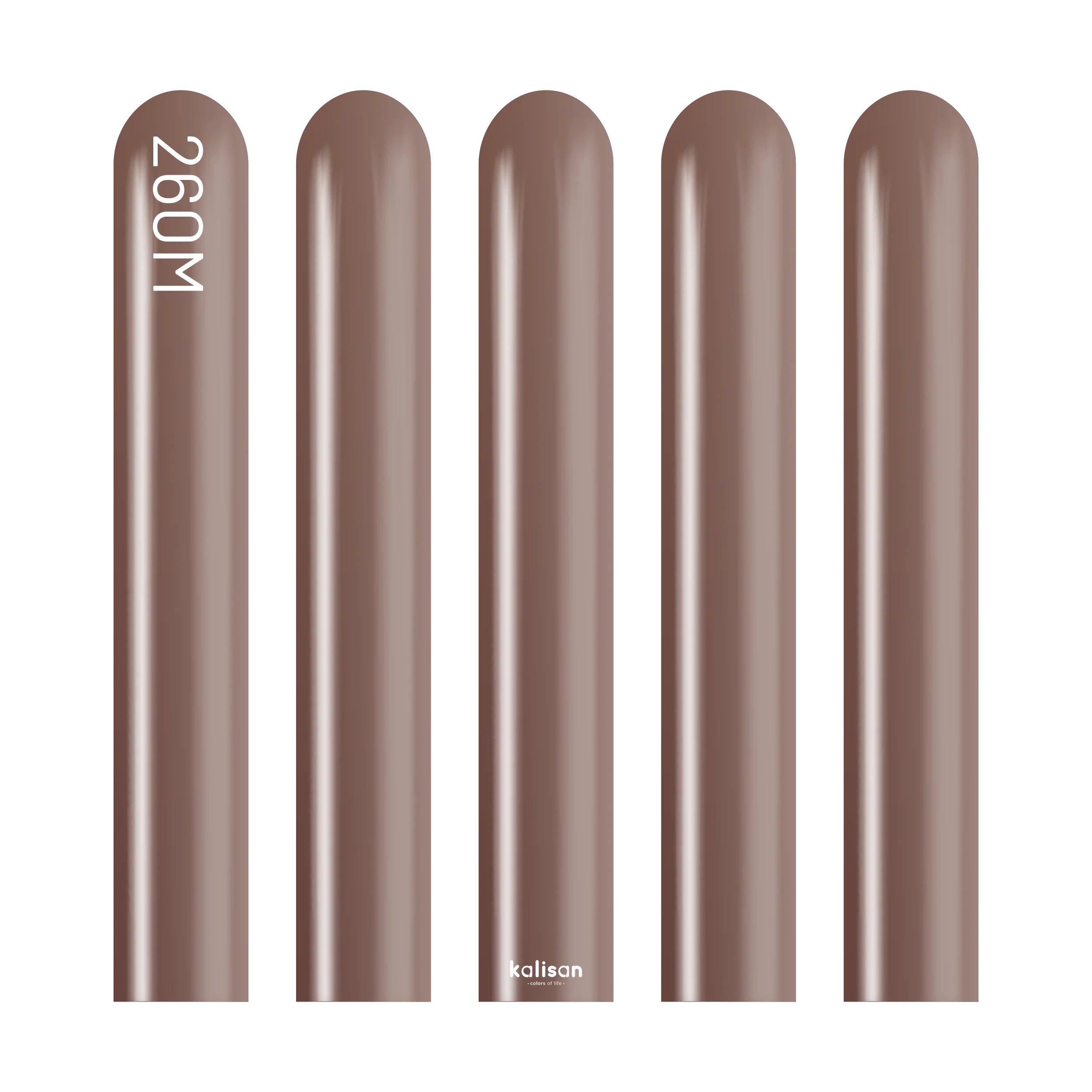 260K Nozzle Up Kalisan Twisting Latex Balloons Mirror Chocolate Brown (50 Per Bag) - Image 3