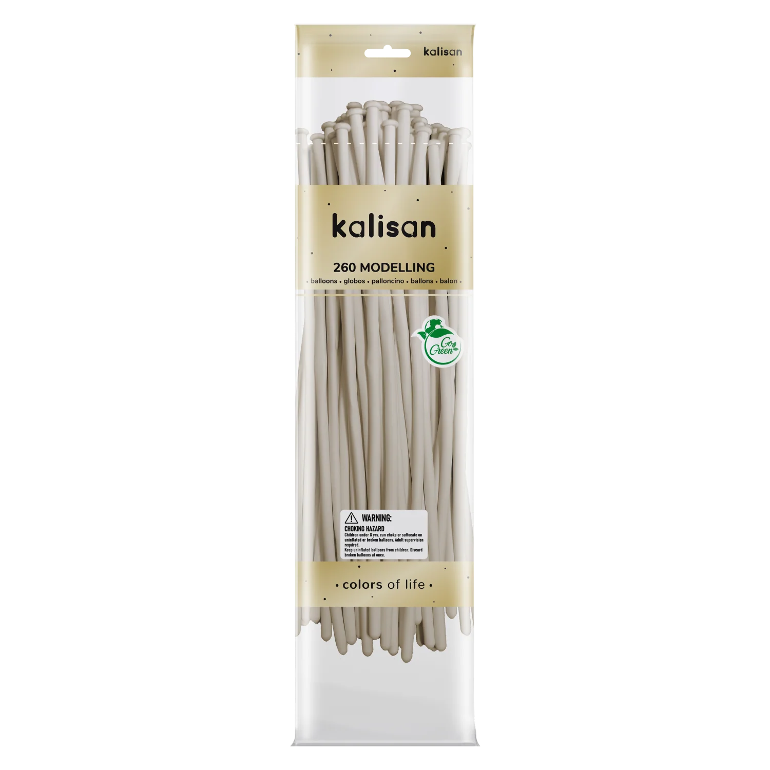 260K Nozzle Up Kalisan Twisting Latex Balloons Retro White (50 Per Bag)