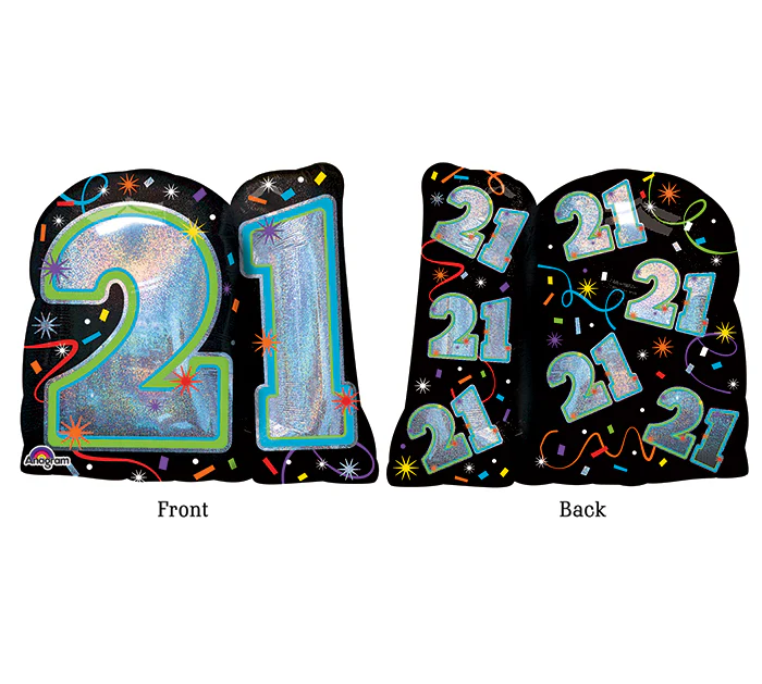 27" Jumbo Brilliant Birthday 21 Balloon