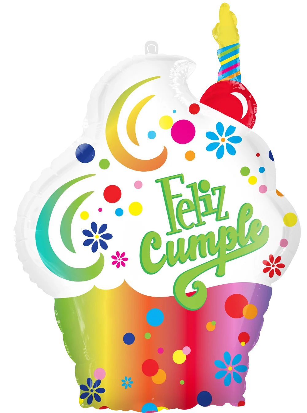 27" Jumbo Supershape Feliz Cumpleaños Puntos (Spanish) Foil Balloon