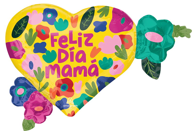 27" SuperShape Hothouse Petals Feliz Dia Mama Foil Balloon