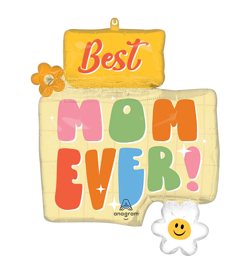27" SuperShape Retro Charm Best Mom Ever! Foil Balloon