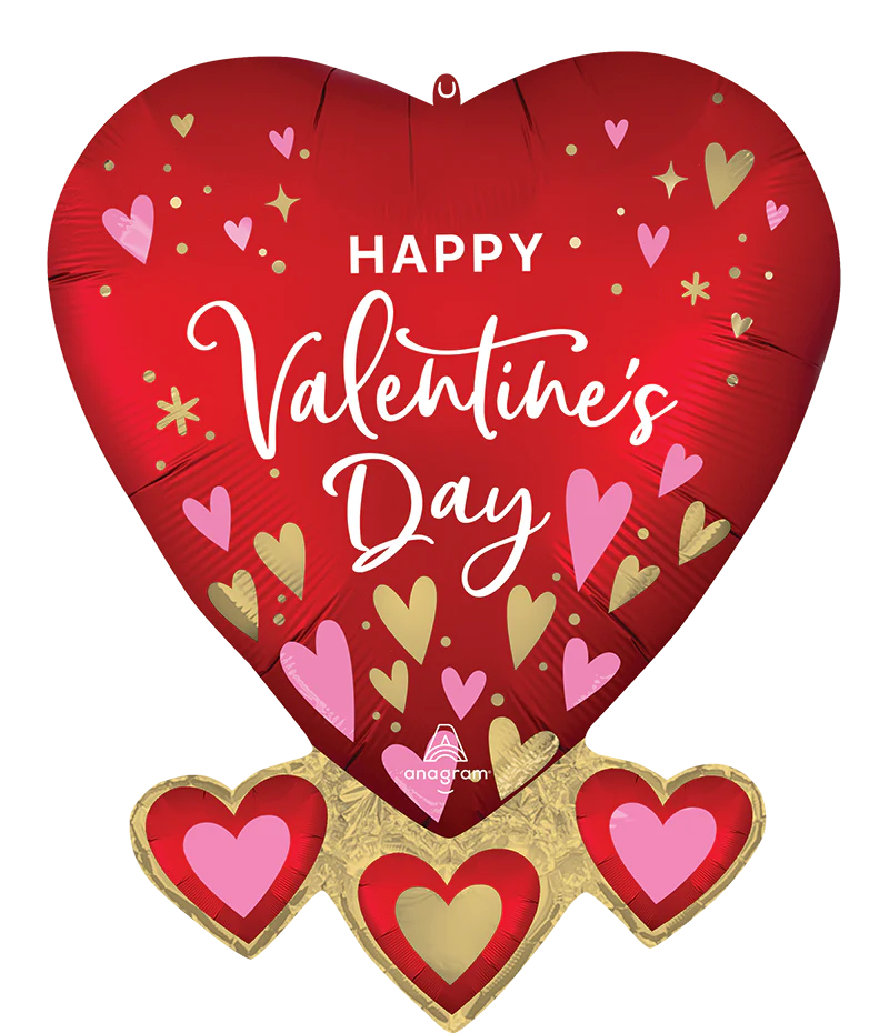 27" SuperShape Sating Heartfelt Elegance Heartfelt Elegance Foil Balloon