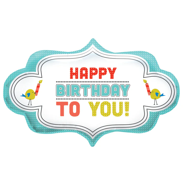 28" Foil Balloon Birthday Dotty Frame