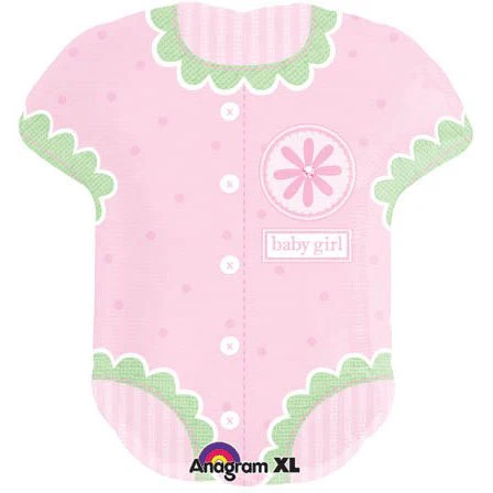 28" Jumbo Baby Girl Onesie Shaped Mylar Balloon