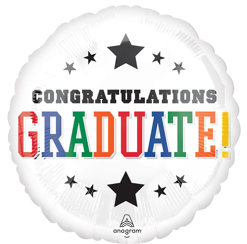 28" Jumbo Congratulations Graduation Brights Foil Balloon