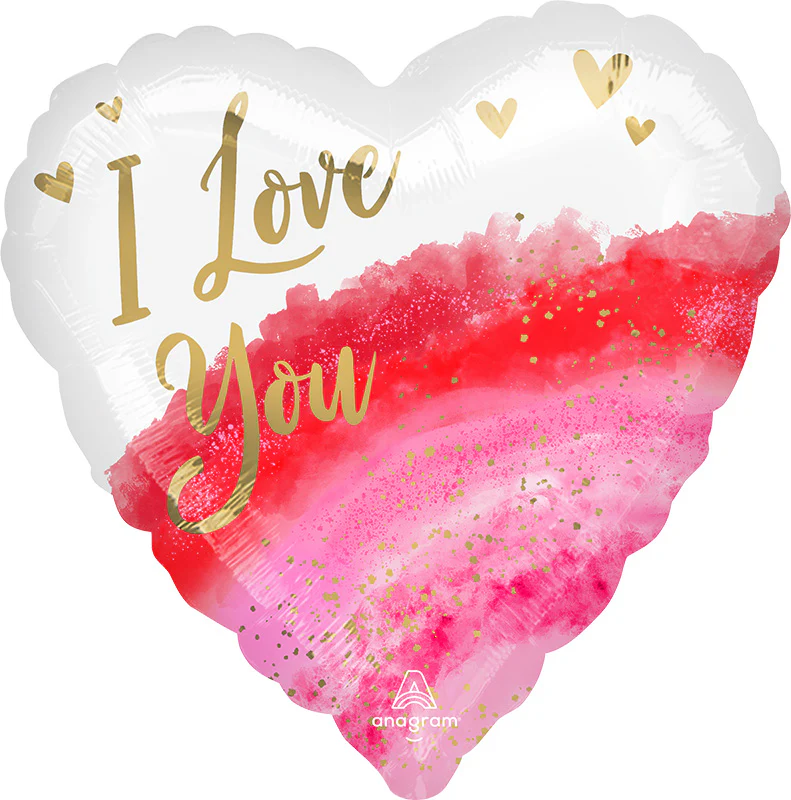 28" Jumbo Geode Watercolor Love Foil Balloon