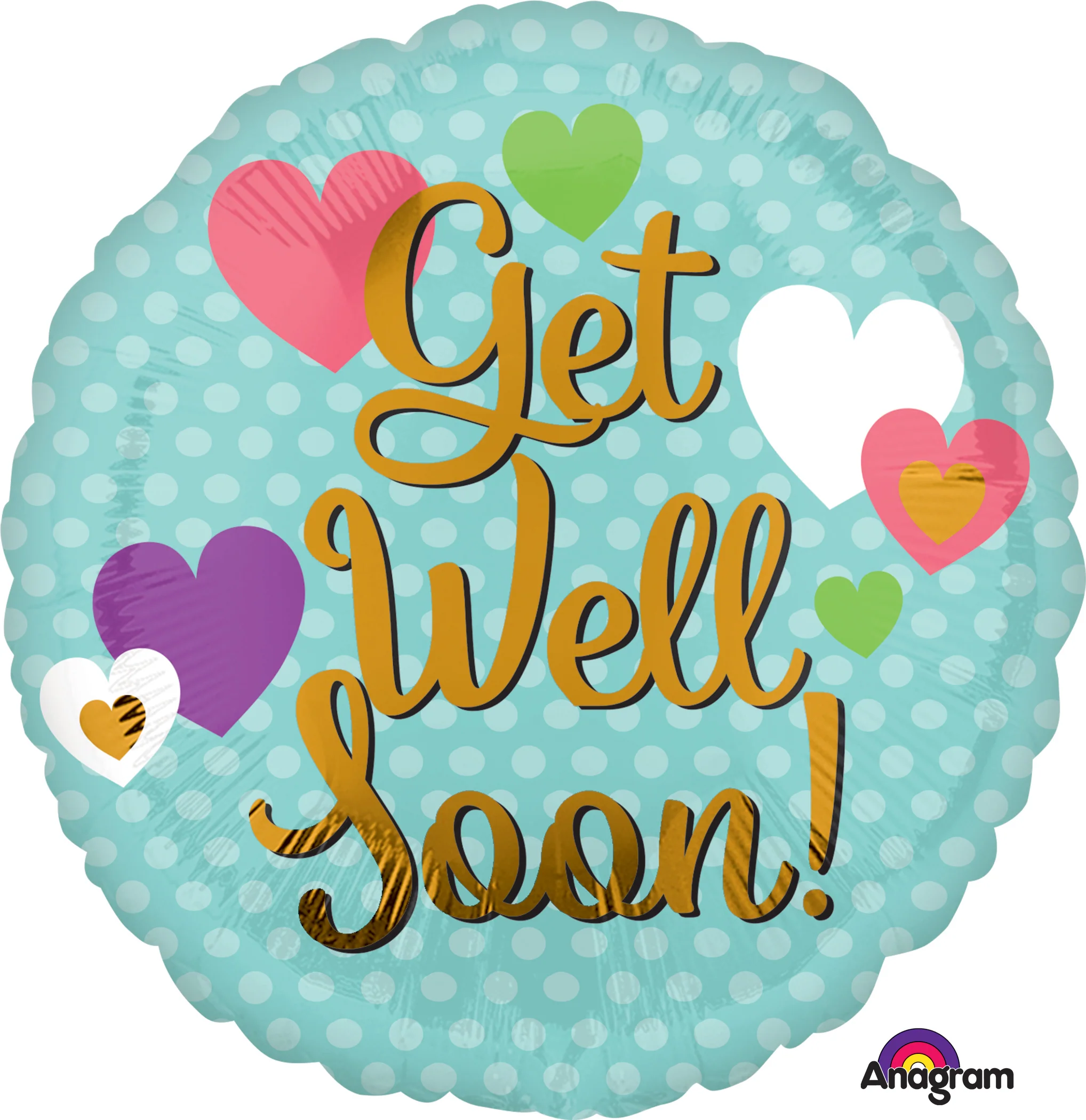 28" Jumbo Get Well Soon Hearts Balloon
