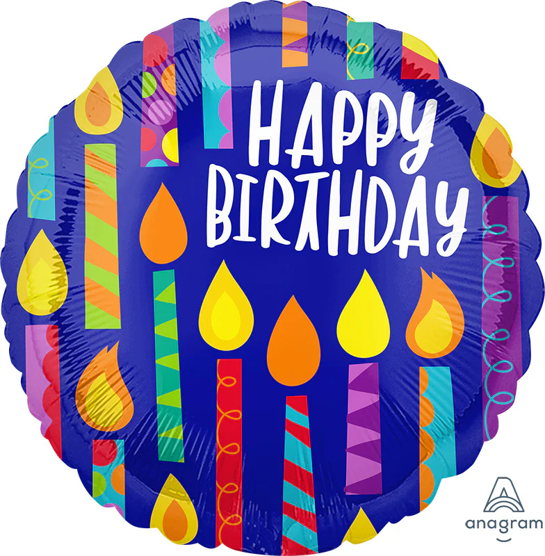 28" Jumbo Happy Birthday Happy Candles Foil Balloon