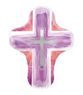 28" Jumbo Joyous Cross Pink Balloon