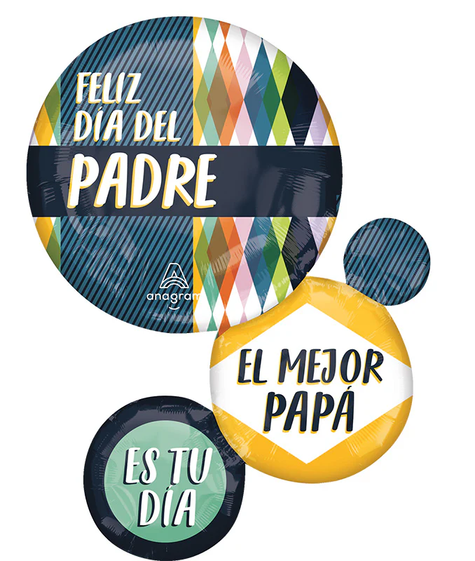 28" Jumbo Supershape Feliz Dia Del Padre Retro Renew (Spanish) Foil Balloon