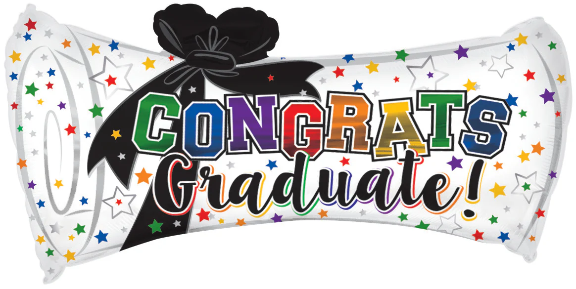 28" More Stars Diploma Foil Balloon