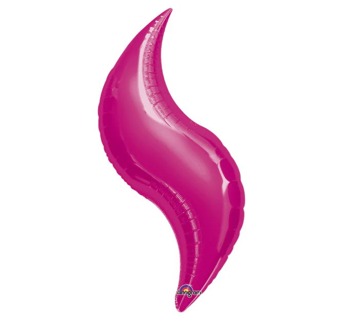 28"Airfill Only Mini Shape Fuchsia Curve Balloon