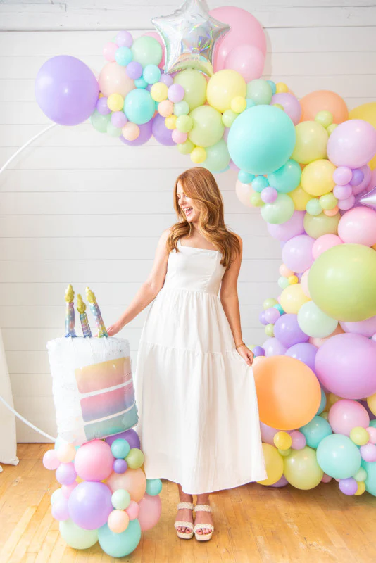 28" Holographic SuperShape Pearlized Birthday Foil Balloon - Image 4
