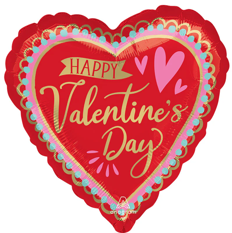 28" Jumbo Happy Valentine's Day Artistic Affection Foil Balloon