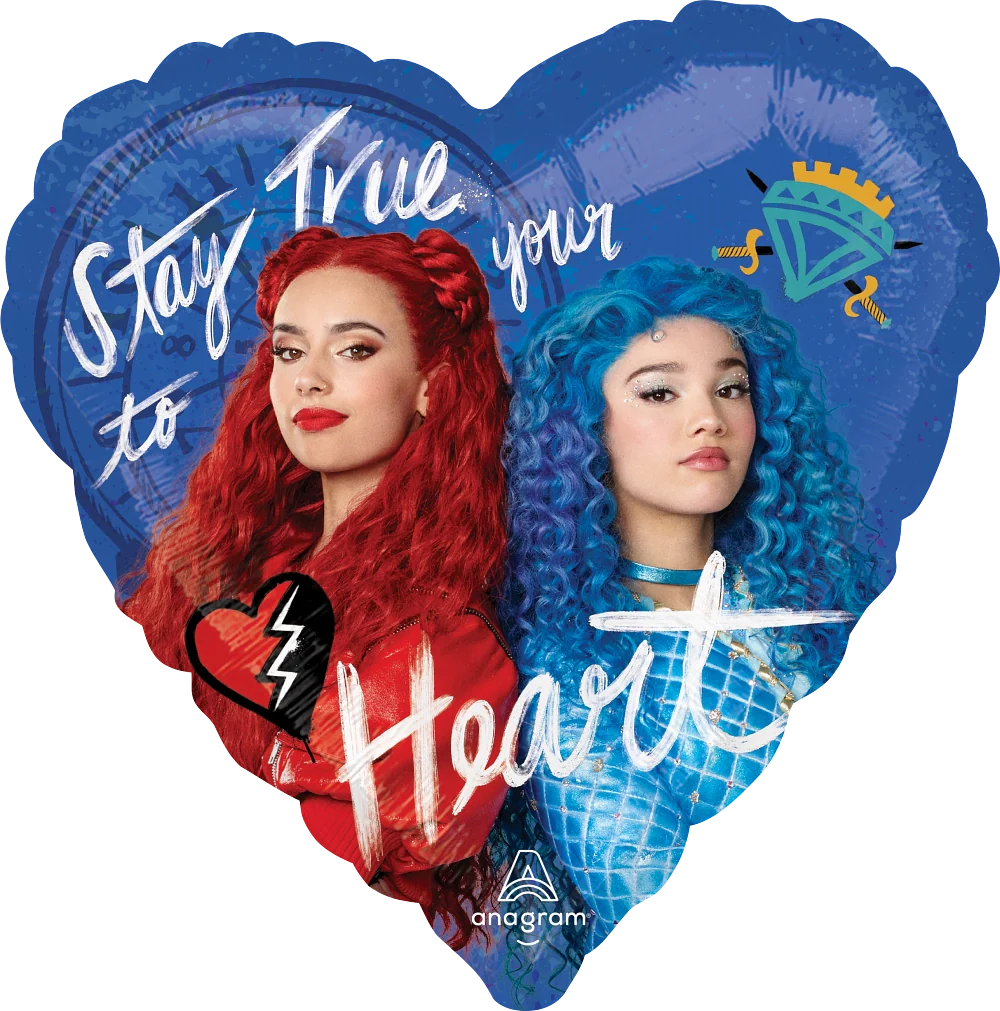 28" Pocket Watch Descendants Rise of Red Jumbo Heart Foil Balloon