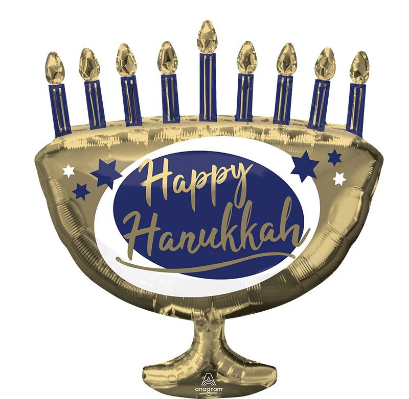 29" Jumbo Elegant Metals Menorah Foil Balloon