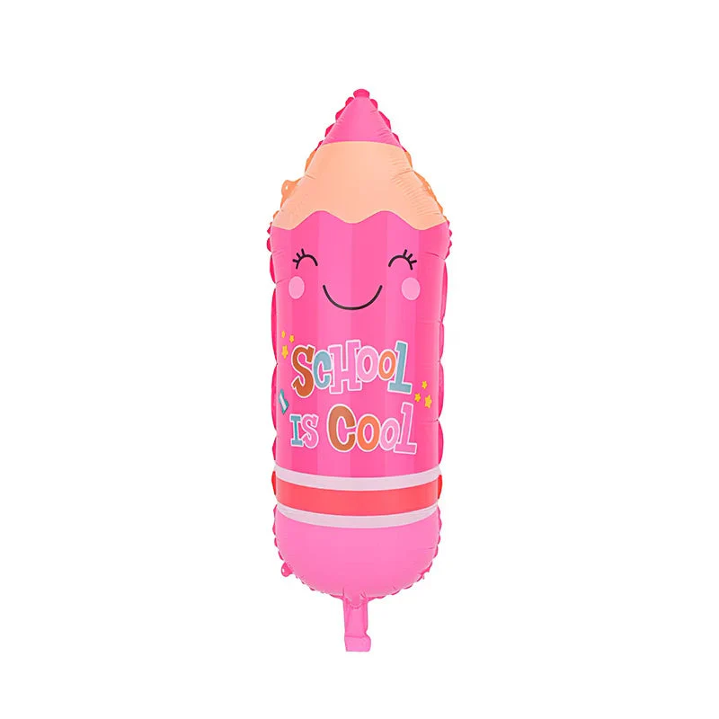 29" School is Cool Pink Pencil with Eraser Foil Balloon