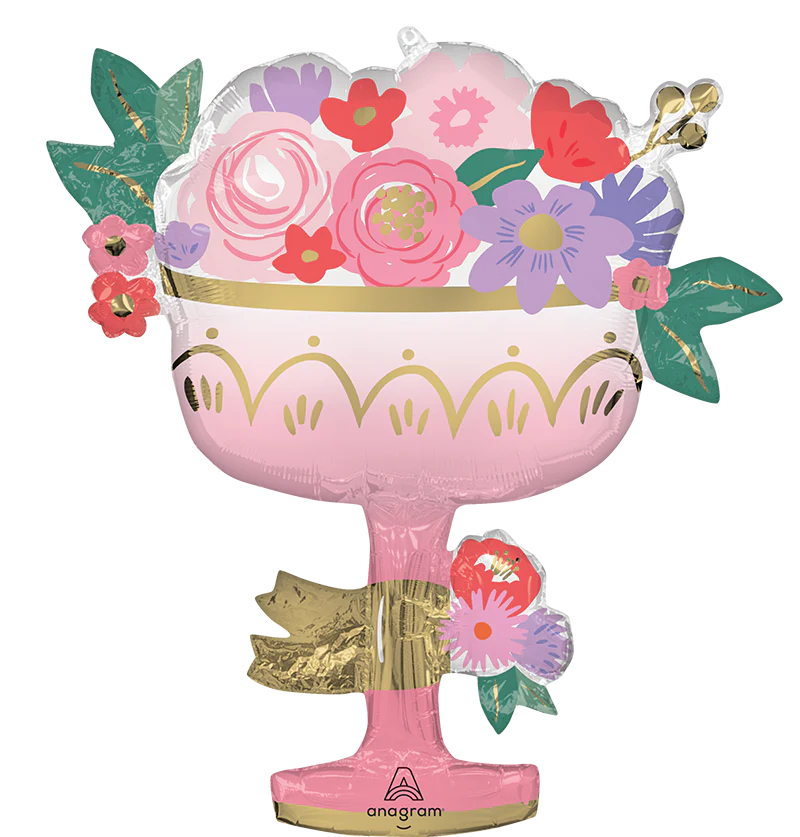 29" SuperShape Floral Toast Foil Balloon