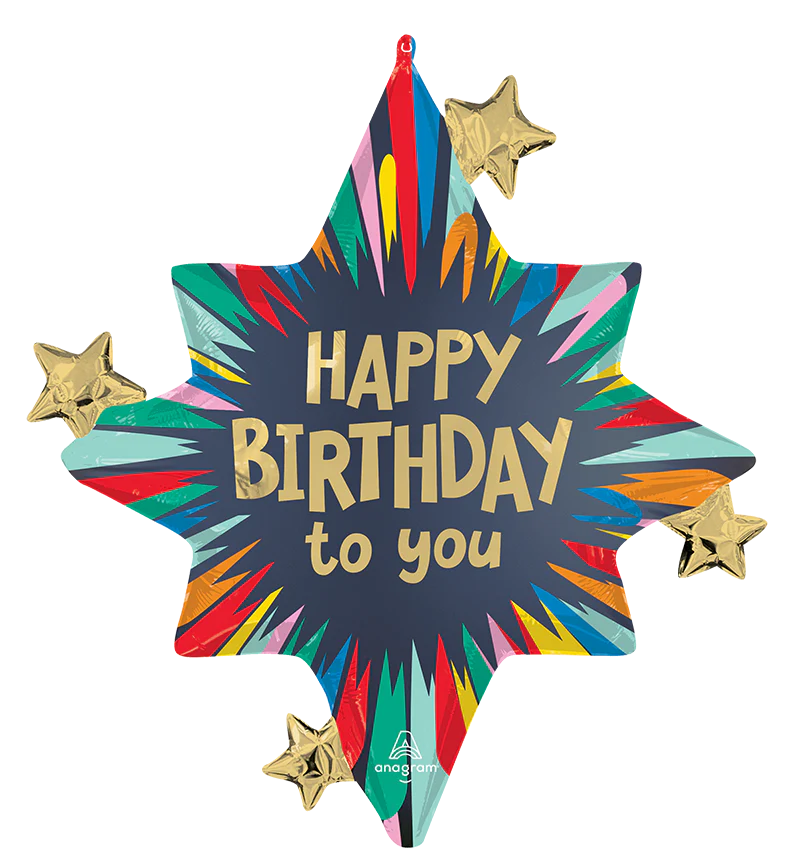 29" SuperShape Satin Birthday Blast Foil Balloon