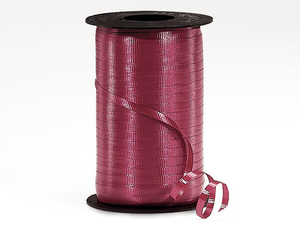 3/16" Poly Balloon Curling Ribbed Ribbon Marsala/Burgundy