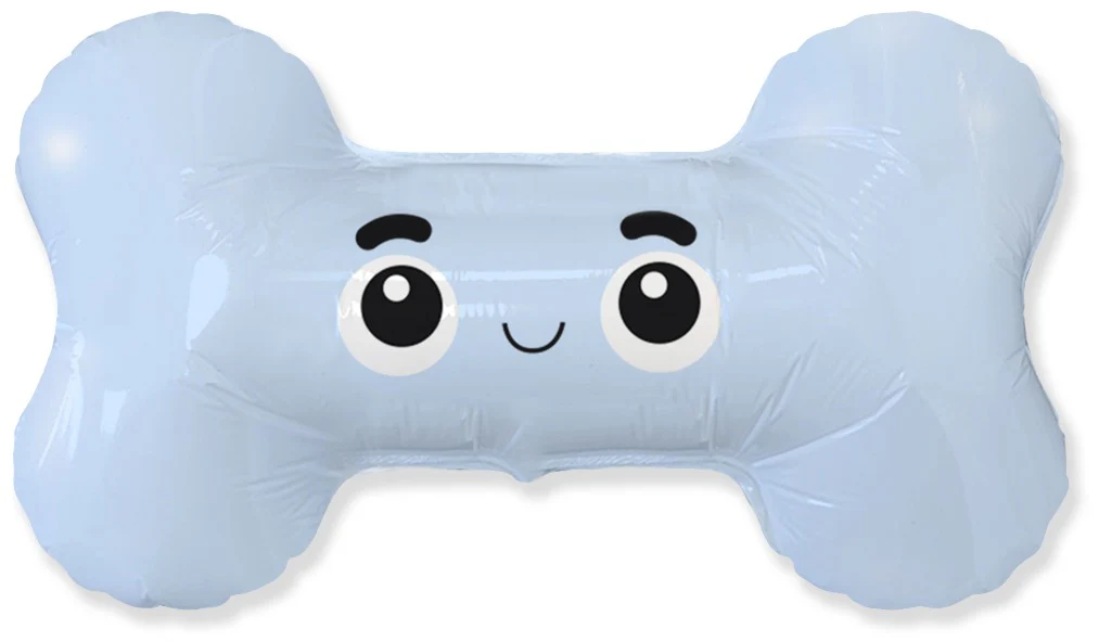 30" Dog Bone Baby Blue Foil Balloon