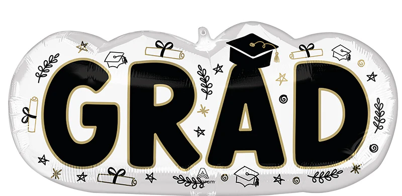 30" Jumbo Supershape Grad Sketched Impressions Foil Balloon