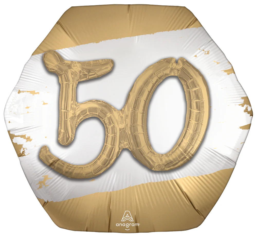 30" Multi-Balloon Golden Age 50 Foil Balloon