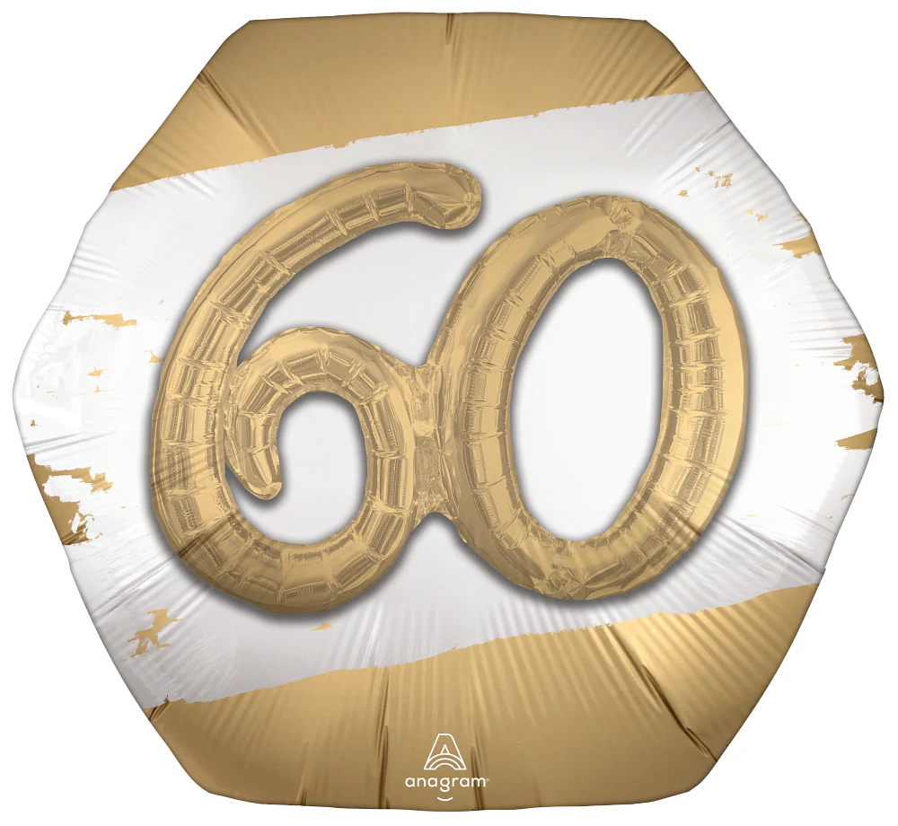 30" Multi-Balloon Golden Age 60 Foil Balloon