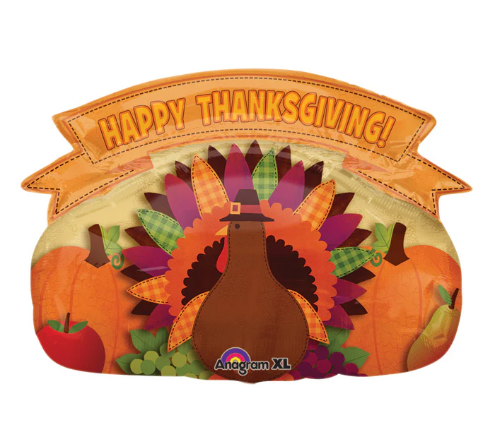 30" SuperShape Thanksgiving Banner Balloon