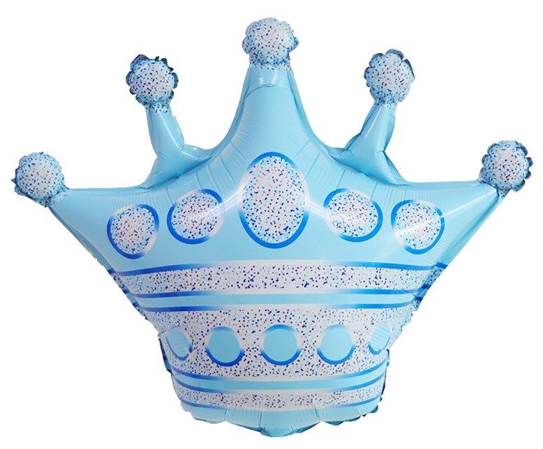 30" Light Blue Crown Shape Foil Balloon