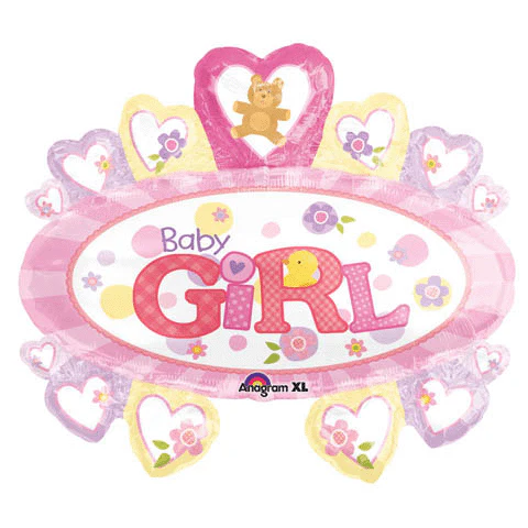 31" Baby Girl Marquee Mylar Balloon