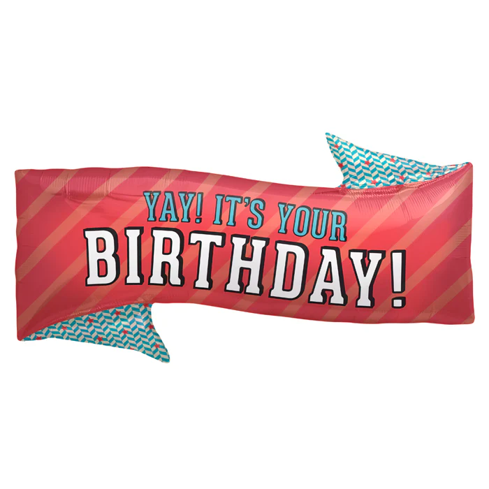 31" Foil Balloon Yay Birthday Banner