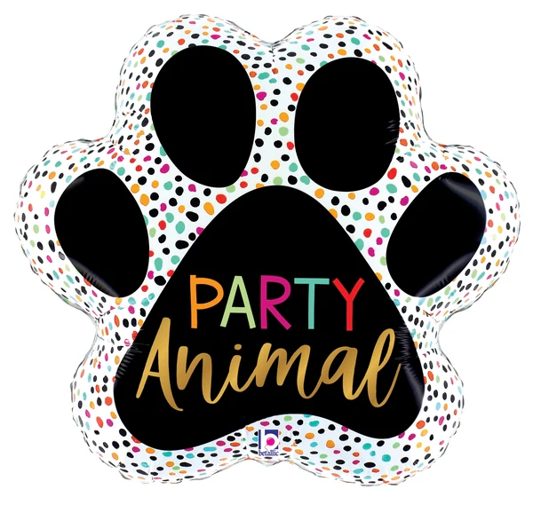 31" Foil Shape Party Animal Paw Foil Balloon