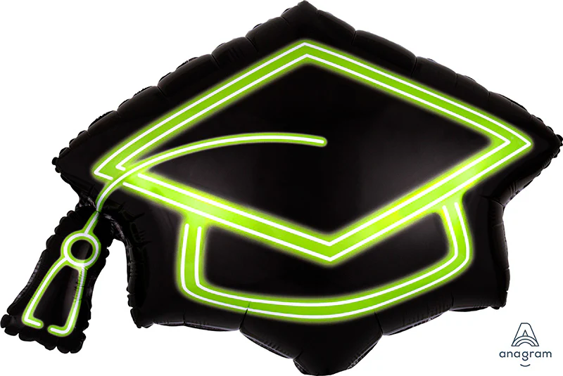31" Neon Grad Cap SuperShape Foil Balloon