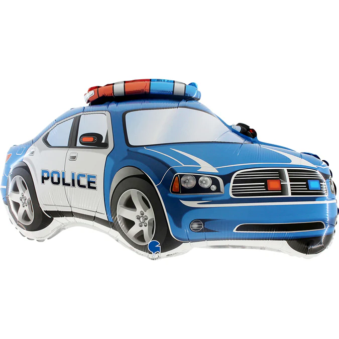 31" Police Car Blue Foil Balloon