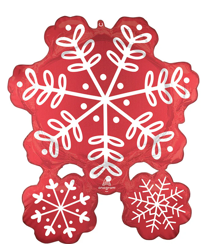 31" Satin Nordic Snowflakes SuperShape Foil Balloon