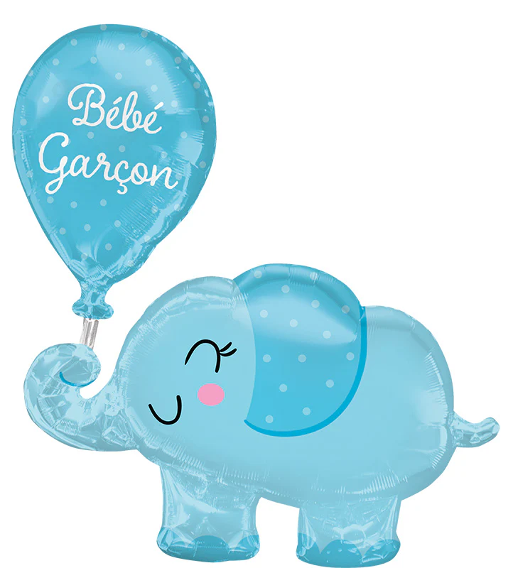 31" SuperShape Bébé garçon Elephant Foil Balloon