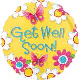 32" Daisy Butterfly Get Well Jumbo Balloon